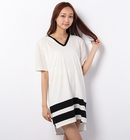 S-LCTO-14105 V/N HEM BORDER DRESS