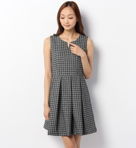 S-LOP-14110 SLEEVELESS TUCKED MINI DRESS