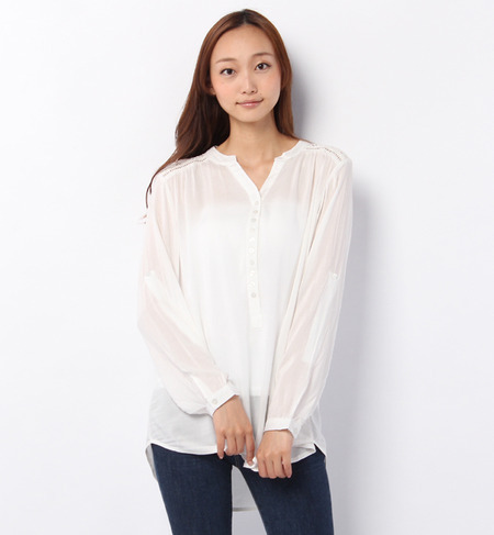 (ATOLL PALME)44382 CROCHET BACK PULL OVER L/S BLOUSE