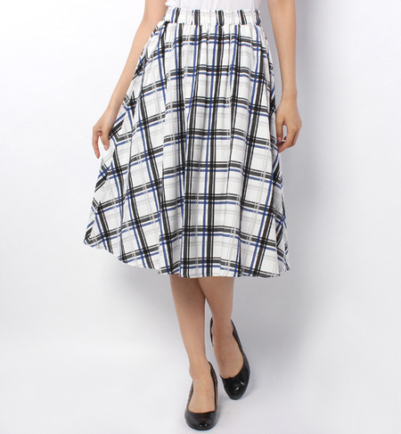 S-LSK-14111 W/ELASTIC MID CALF SKIRT
