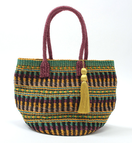 (LARONE) AB861 ABACA SMALL BASKET BAG
