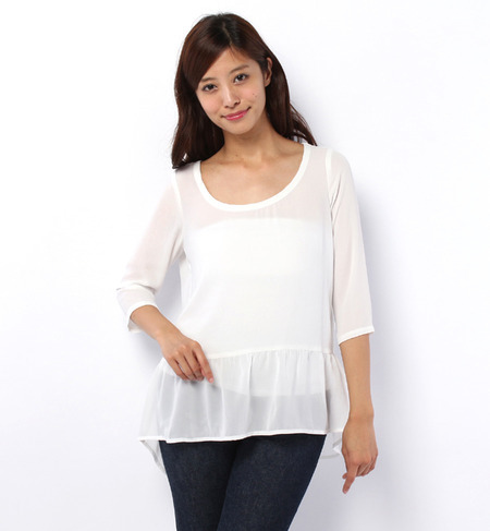 (GLAM)T6479 RUFFLE BLOUSE