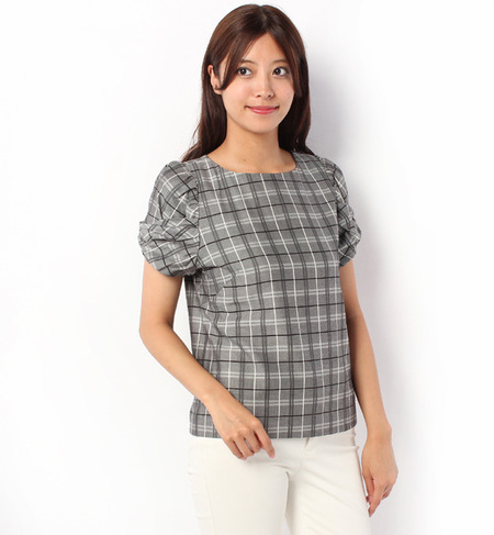 S-LBL-14205 TUCK HALF SLV. P/O BLOUSE
