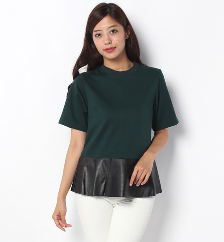 LBL-14204 H/SLV PEPLUM P/O BLOUSE