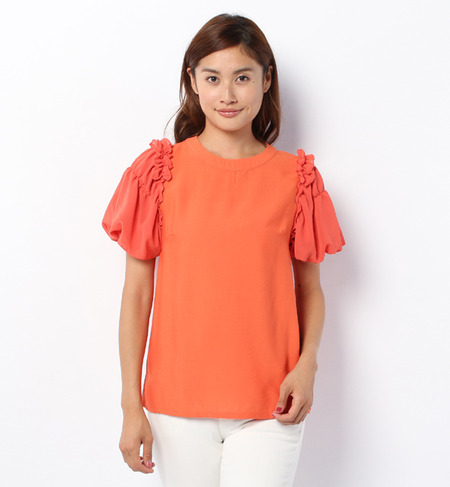 S-LBL-14201 BALLOON SLV. FRILL P/O BLOUSE