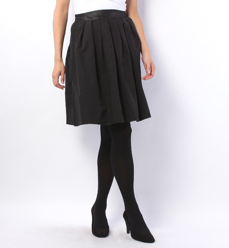 LSK-14204 BACK ZIP TUCKED SKIRT