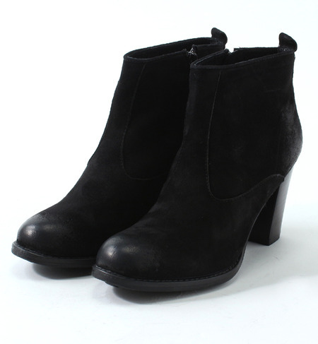 ROUND-10/G.SUEDE W/HEEL SHORT BOOTS
