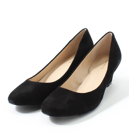 (ALL BLACK)MCM201402-3 SUEDE WEDGE PUMPS