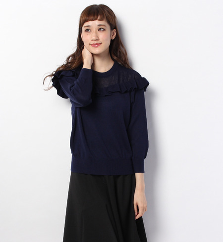LK-14252 RUFFLE 3/4SLV P/O