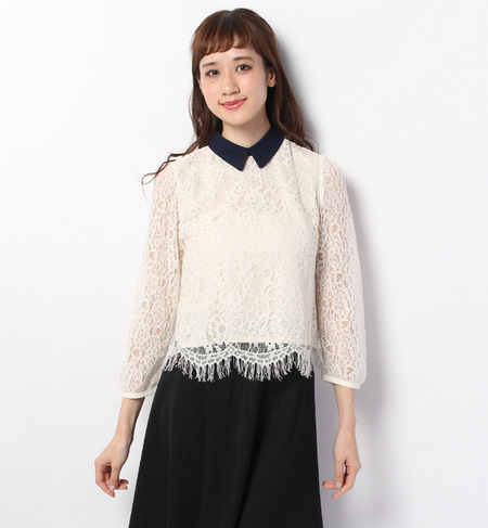 LBL-14222 3/4 SLV P/O CROPPED BLOUSE