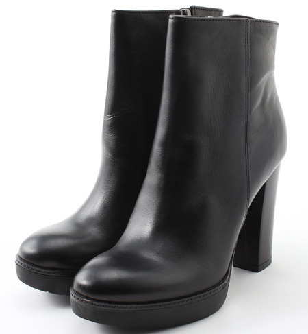 (ACCADEMIA)D4016 LEATHER ZIP SHORT BOOTS