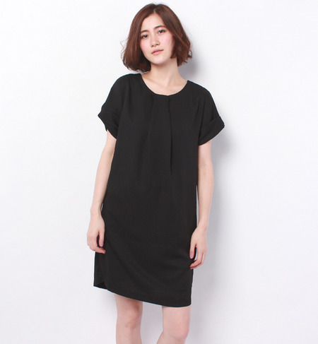 LOP-14209 FRENCH SLV BACK DRAPE DRESS