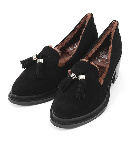 (JEFFREY CAMPBELL FOR ROSE BUD)ST 9069E-226 CHUNKY HEEL TASSEL SLIPON
