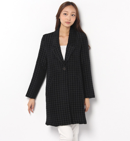 LC-14202 HOUND'S-TOOTH CHESTER COAT