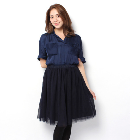 LOP-14215 HALF/SLV. SHIRT COMBI DRESS