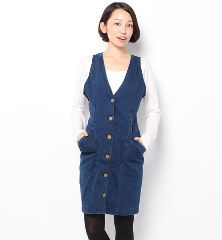 LOP-14214 FRONT BUTTON JUMPER SKIRT