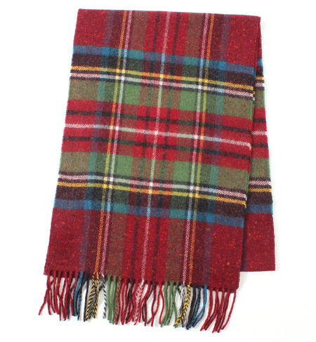 (GLEN PRINCE SCARF)SLS60 LAMBS WOOL CHECK NEP SCARF