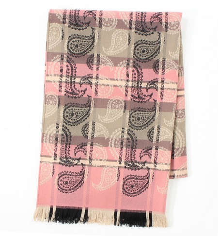 (CORNILLON)42-298 CHECK/PAISLEY STOLE