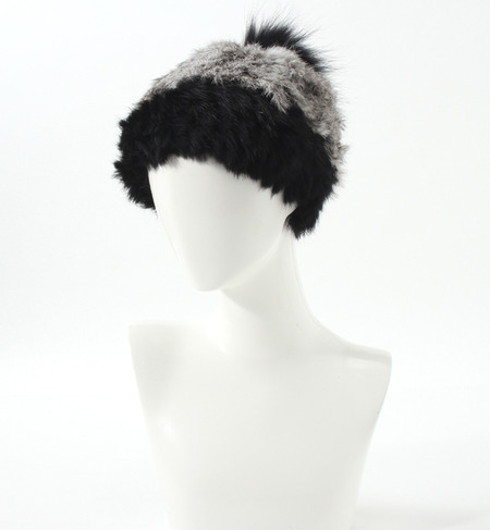 LR-14220 RABBIT KNITTED CAP W/PONPON