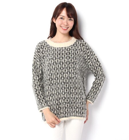 (DEBY DEBO)BOLIVIE PAT/KNIT L/S TOP