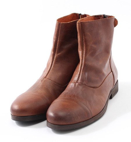 (CODENOIR)3871 LEATHER ZIP BACK SHORT BOOTS