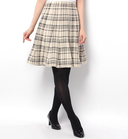 S-LK-14205 CHECK FLARE SKIRT