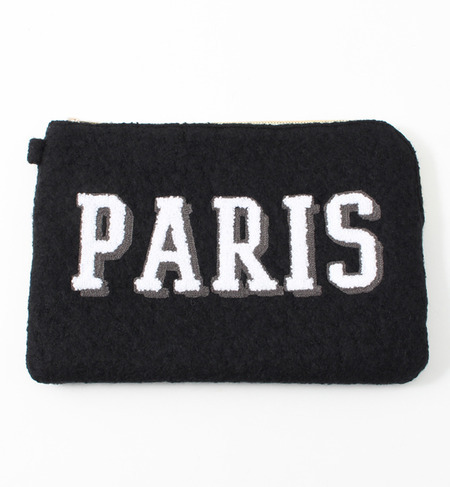 S-LR-14206 TWEED PARIS EMB CLUTCH BAG