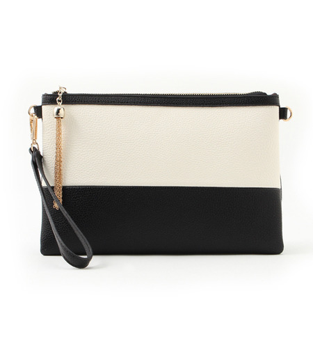 LA20711 BI-COLOR CLUTCH BAG