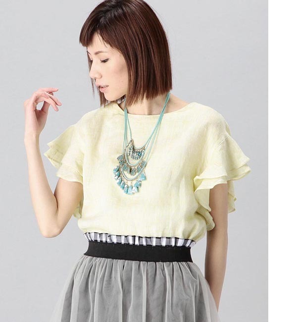 【店頭人気】LBL-15103 RUFFLE SLV.BLOUSE