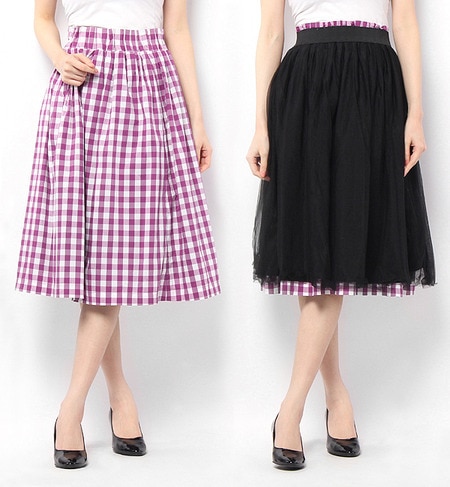 【ローズ バッド/ROSE BUD】 LSK-15119 REVERSIBLE GATHERED SKIRT [送料無料]