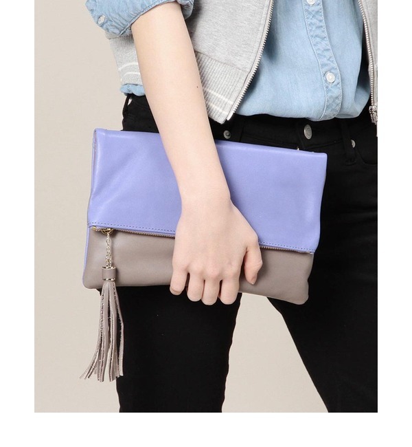 (NARDELLI) 2386 BI-COLOR LEATHER POUCH