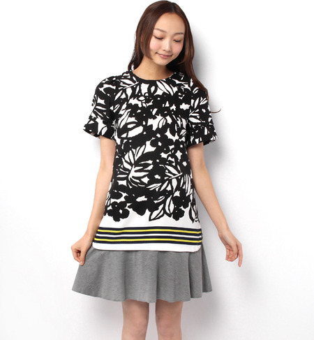 LOP-15108 HALF SLV. LAYERED DRESS