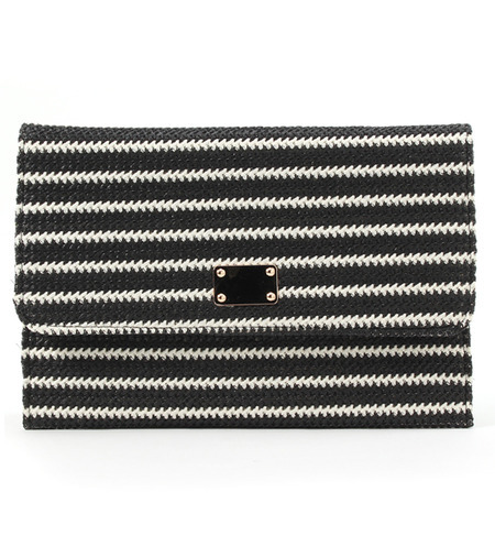 【店頭人気】(LL ACCESSORIES) B1463A STRIPE CLUTCH