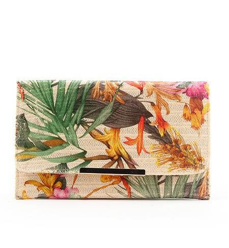 【店頭人気】(LL ACCESSORIES) B1802A FLOWER PRINT CLUTCH