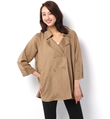 【ローズ バッド/ROSE BUD】 LC-15104 DRAPE COLLAR WIDE COAT [送料無料]