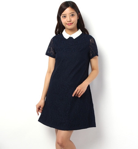 (SUGARHILL BOUTIQUE) ST15D10 LACE TUNIC DRESS WITH CONTRAST