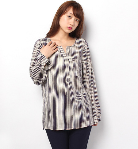 【ローズ バッド/ROSE BUD】 (4OUR DREAMERS) LS1042 STRIPE PULLOVER L/S SHIRT [送料無料]