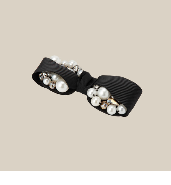 【ローズ バッド/ROSE BUD】 (LL ACCESSORIES)Q145 PEARL/RIBBON BARRETTE [3000円(税込)以上で送料無料]