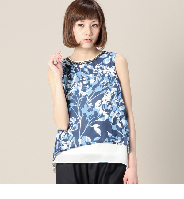 LBL-15129 BEADED/N LAYERED TANK BLOUSE