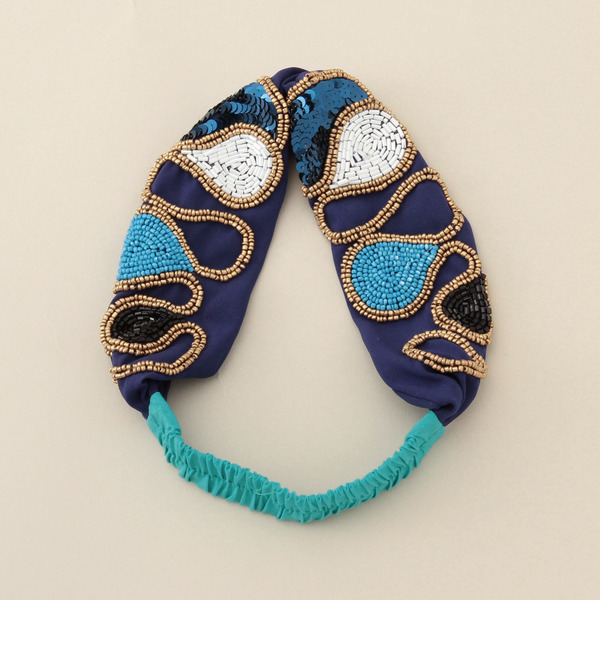 ビーズ刺繍ヘッドバンド