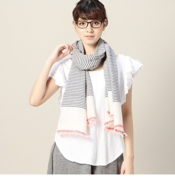 【ローズ バッド/ROSE BUD】 RR9004-ELP NATURAL NEON STRP/LUREX SCARF [3000円(税込)以上で送料無料]