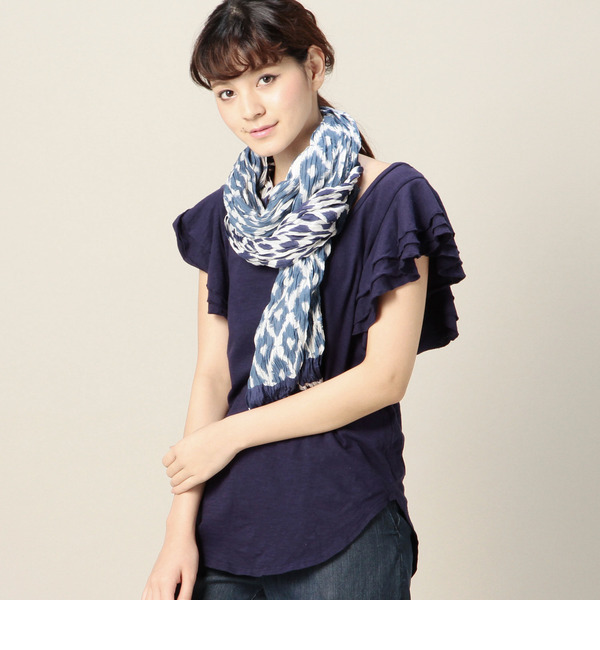 【ローズ バッド/ROSE BUD】 RR9034-ELP 2COLORS BLOCK PT.CRINKLE SCARF [3000円(税込)以上で送料無料]