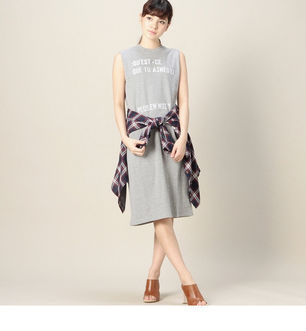 LCTO-15108 LOGO EMB. SLEEVELESS LONG DRESS