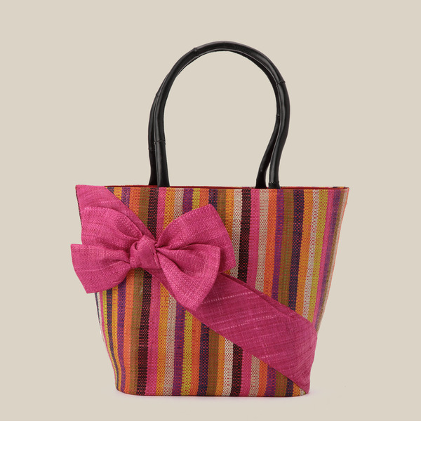 【ローズ バッド/ROSE BUD】 OBN/GINETTE RIBBON RAFFIA BASKET [送料無料]