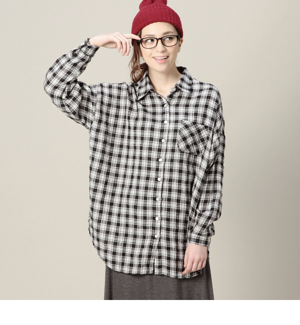R1151-296KK W GAUZE CHECK/ST SHIRT