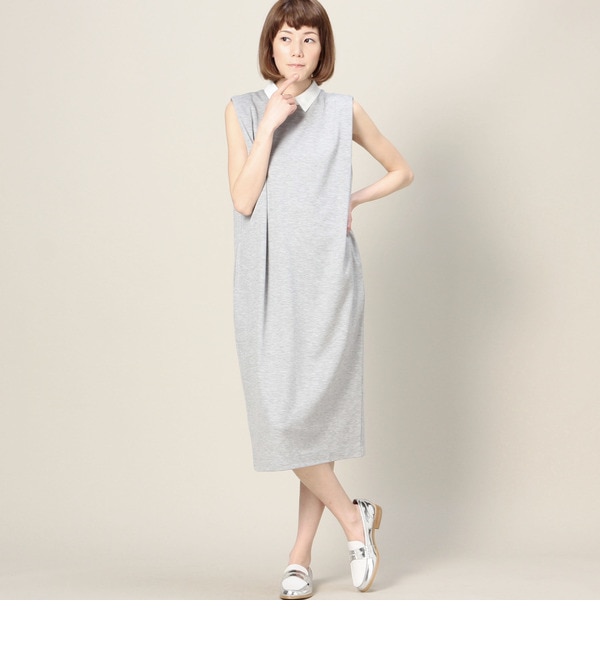 LCTO-15113 SHIRT/C SLV-LESS LONG DRESS