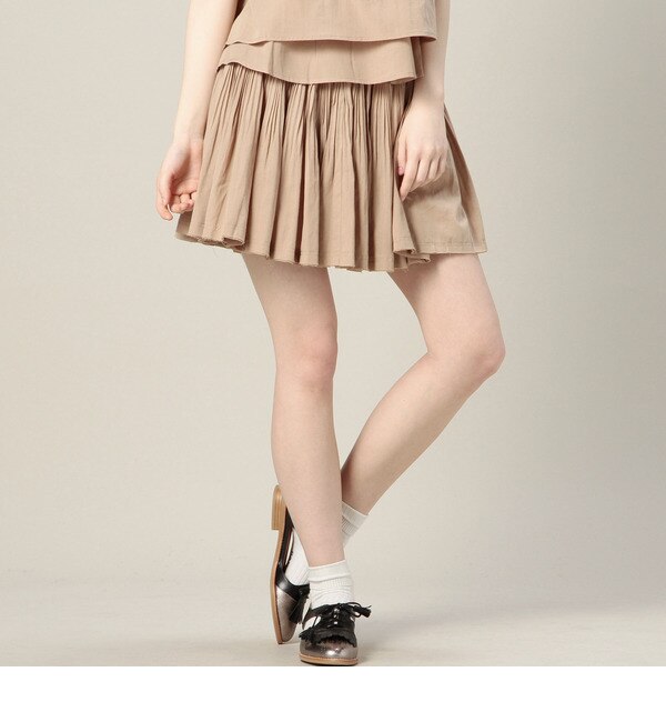 【ローズ バッド/ROSE BUD】 (DEBY DEBO)CAMEL PLEATED MINI SKIRT [送料無料]