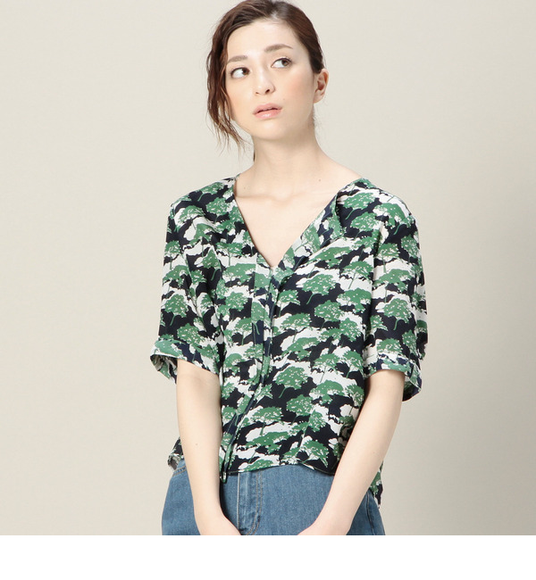 【ローズ バッド/ROSE BUD】 LBL-15113 OPEN/C S/S BLOUSE [送料無料]