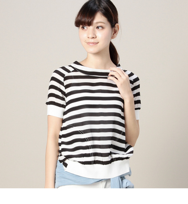 【ローズ バッド/ROSE BUD】 LBL-15114 CREW/N S/S RIB BLOUSE [送料無料]