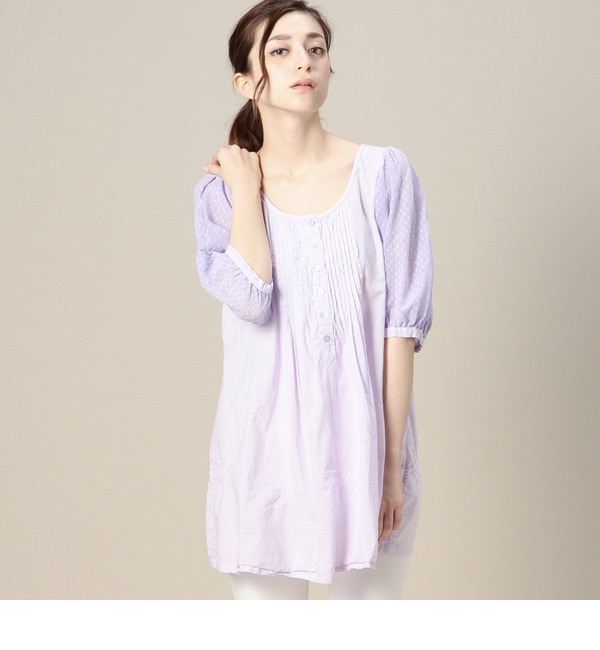 【ローズ バッド/ROSE BUD】 LBL-15101 MESH SLV.TUNIC DRESS [送料無料]